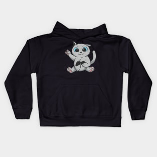 Cute British Gaming Cat Gift For Gamers Kids Hoodie